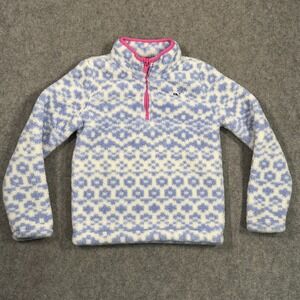 Vineyard Vines Girls Fair Isle Fleece 1/4 Zip Sweatshirt Youth Size XS 5-6
